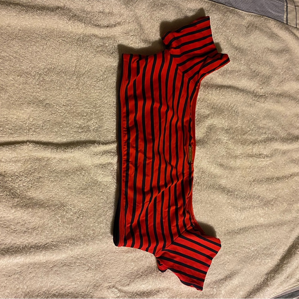 Striped Red and Blue Swim Top